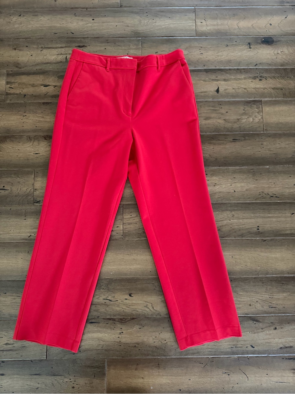 Boden Red Bi Stretch Tailored Ankle Pants Womens US 12R Career Workwear